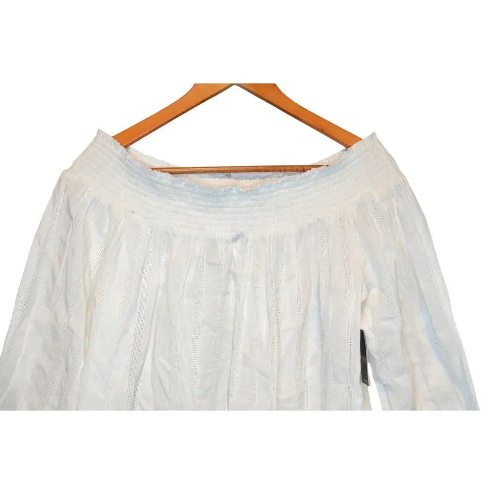 Lauren Ralph Lauren Plus Size Off-The-Shoulder Cover-Up Dress In White